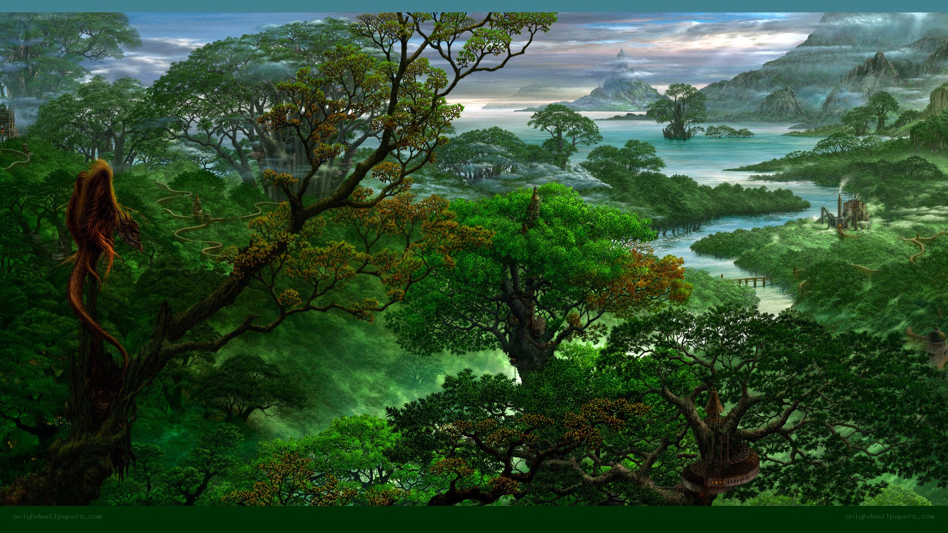 lush fantasy forest landscape