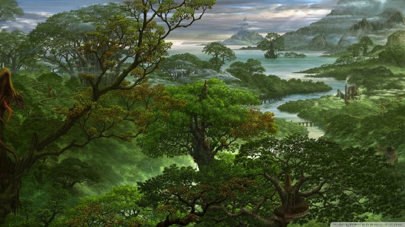 Lush Forest Landscape — Green, Serene, Morning