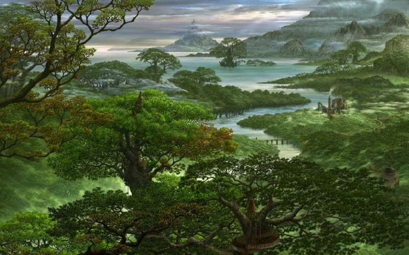 Lush Forest Landscape — Green, Serene