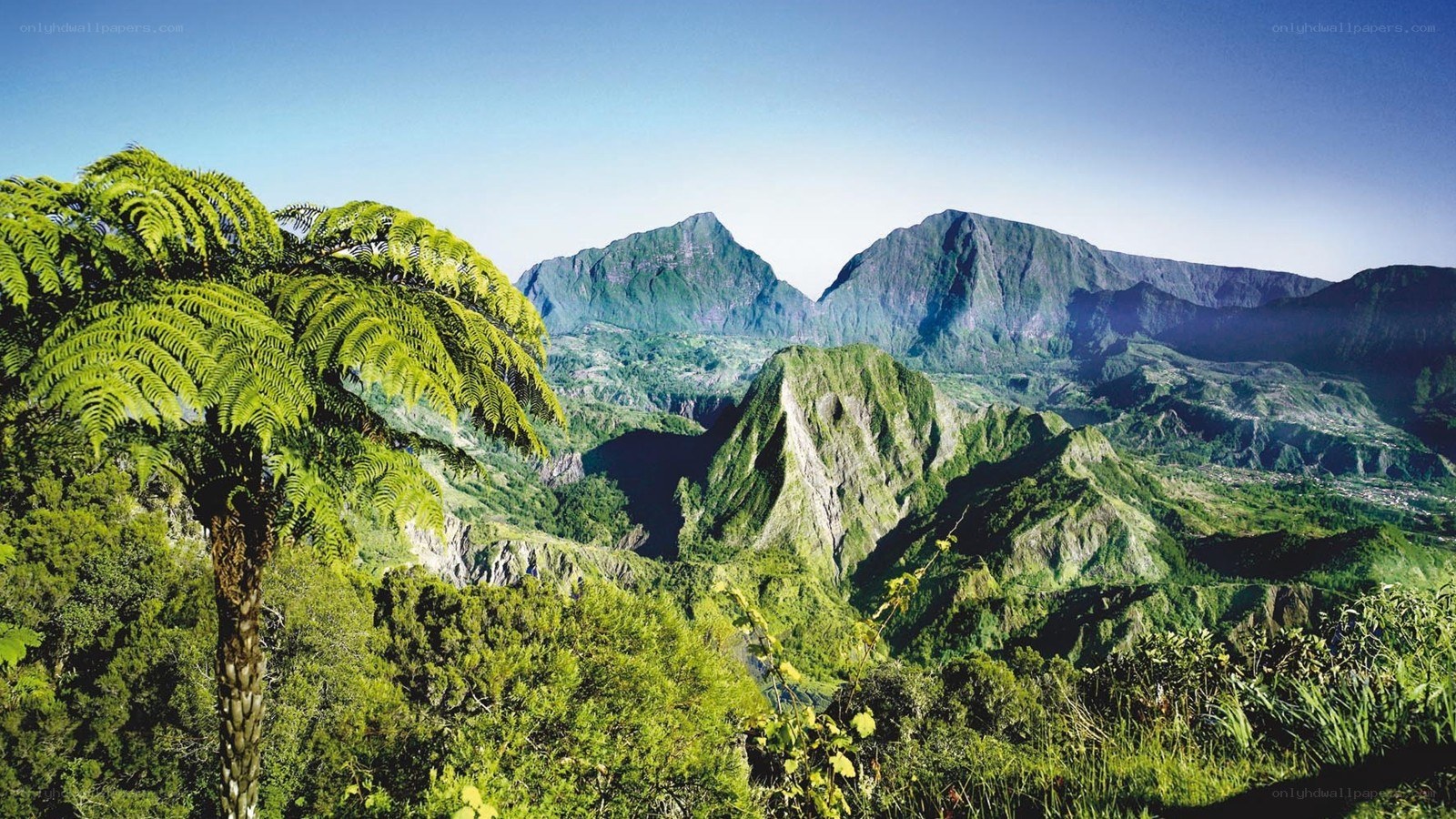 lush green mountains landscape