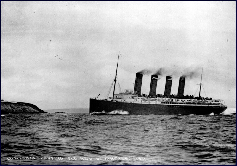 Lusitania passing Old Head of Kinsale