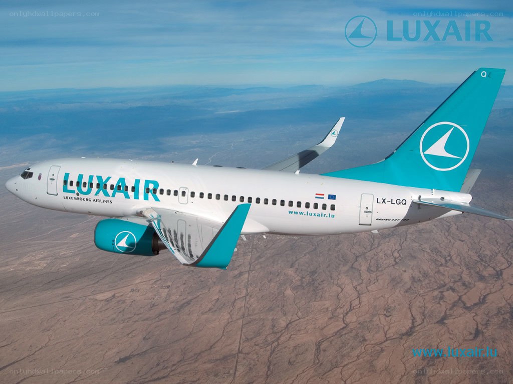 Luxair airplane in flight