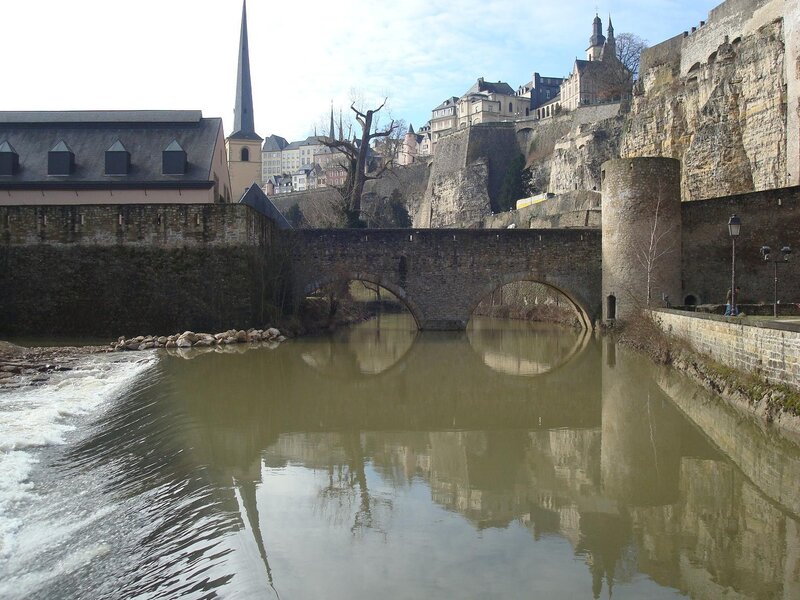 Luxembourg cityscape with river