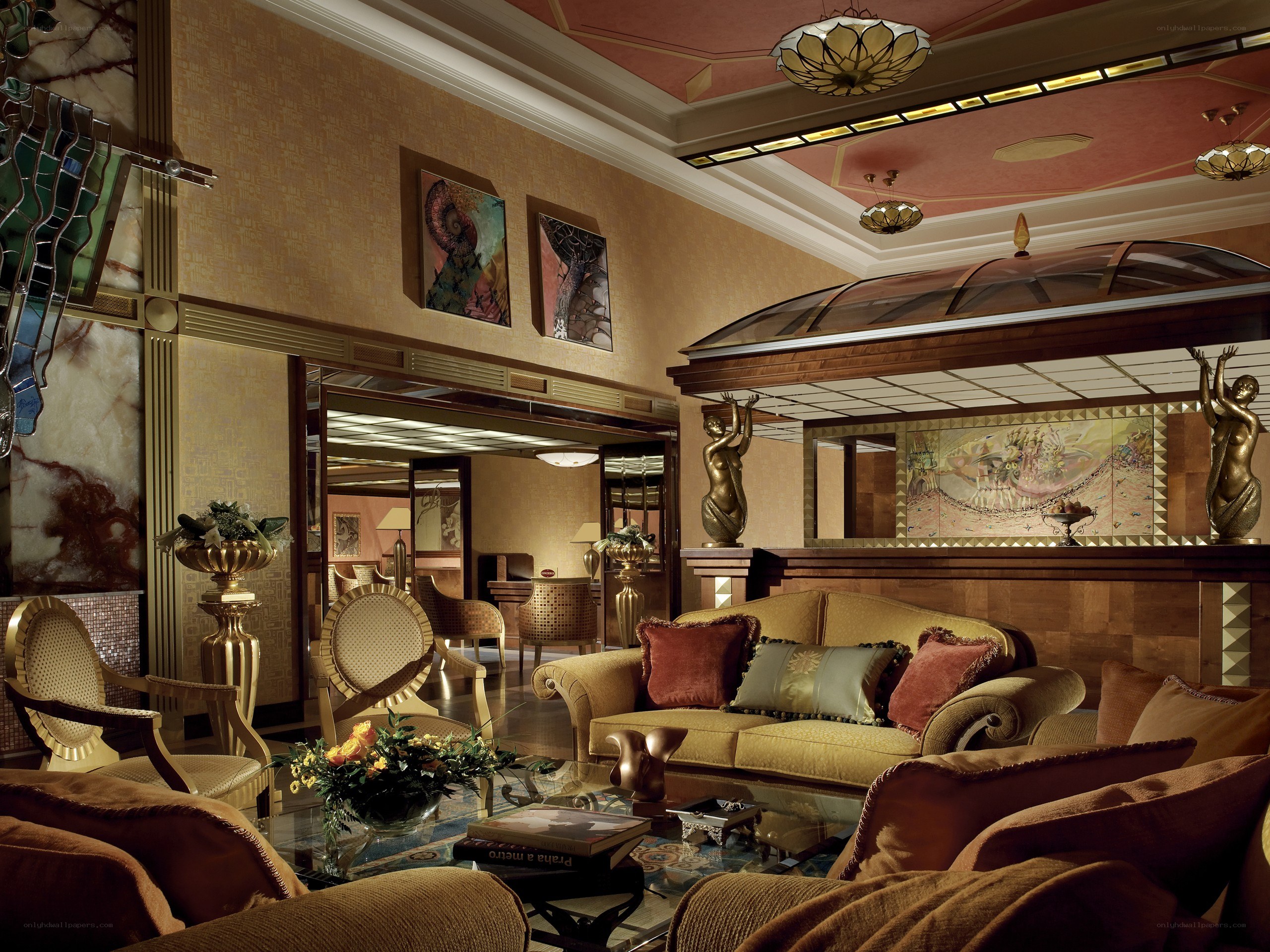 luxurious art deco lounge