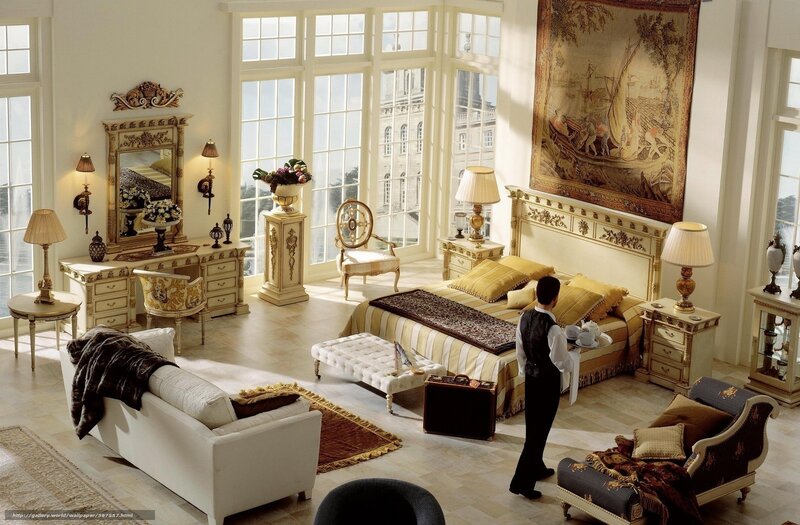 Luxurious bedroom with butler