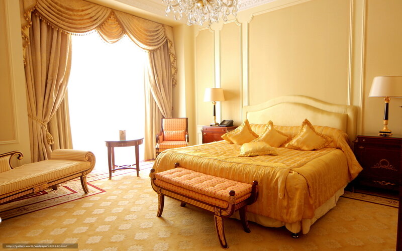 luxurious hotel bedroom interior
