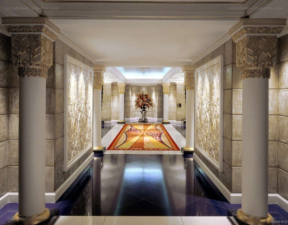 luxurious hotel hallway