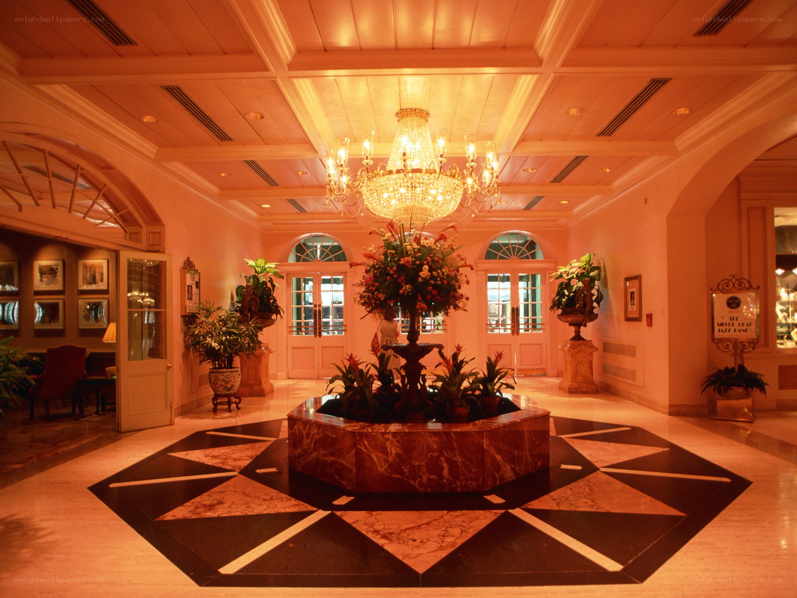 luxurious hotel lobby interior