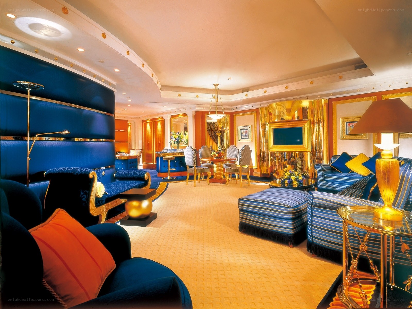 Luxurious hotel lounge interior