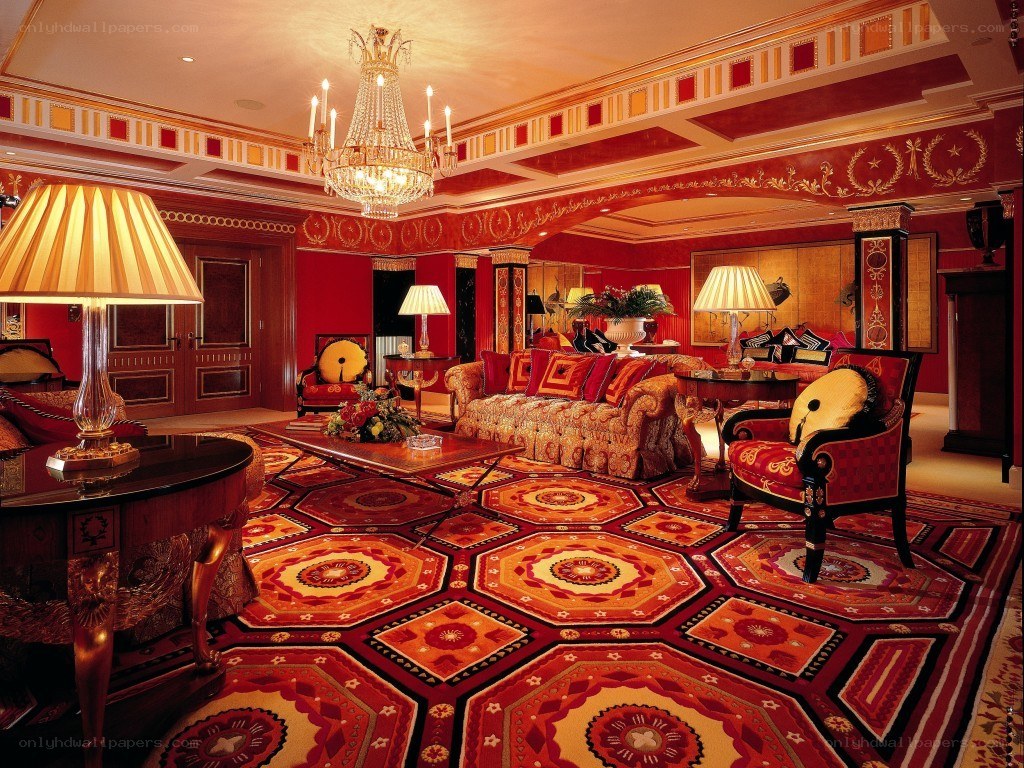 luxurious red living room