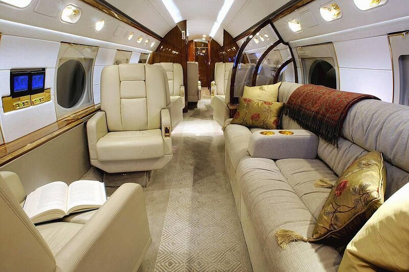 Luxury Airplane Interior — Beige