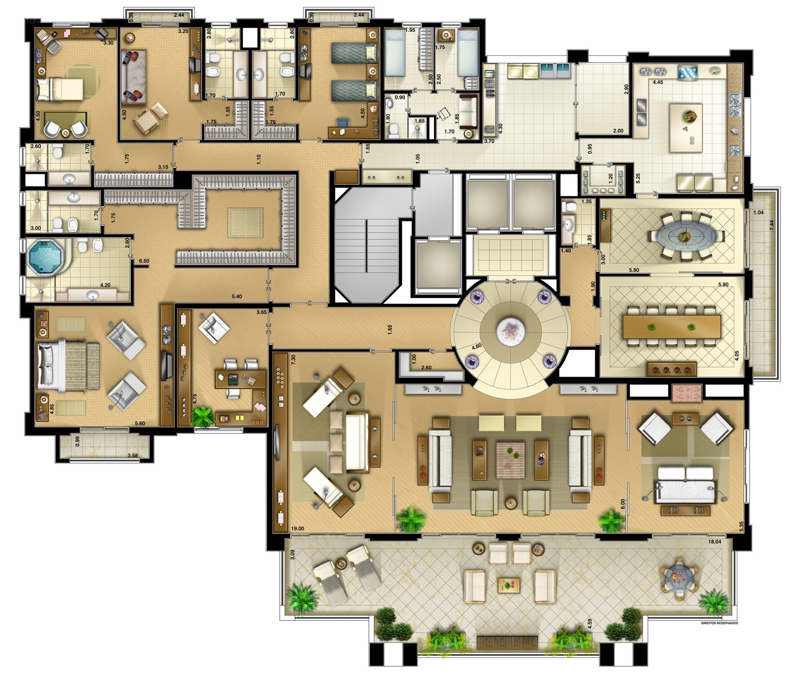 Luxury apartment floor plan