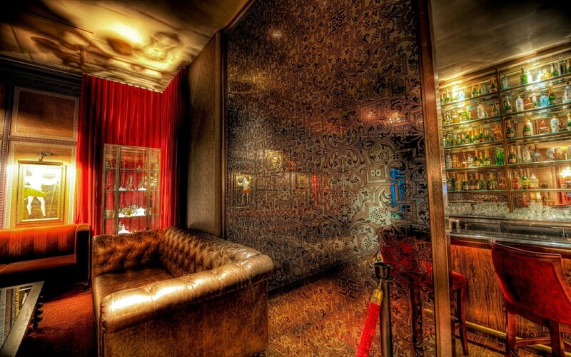 luxury bar with leather seating