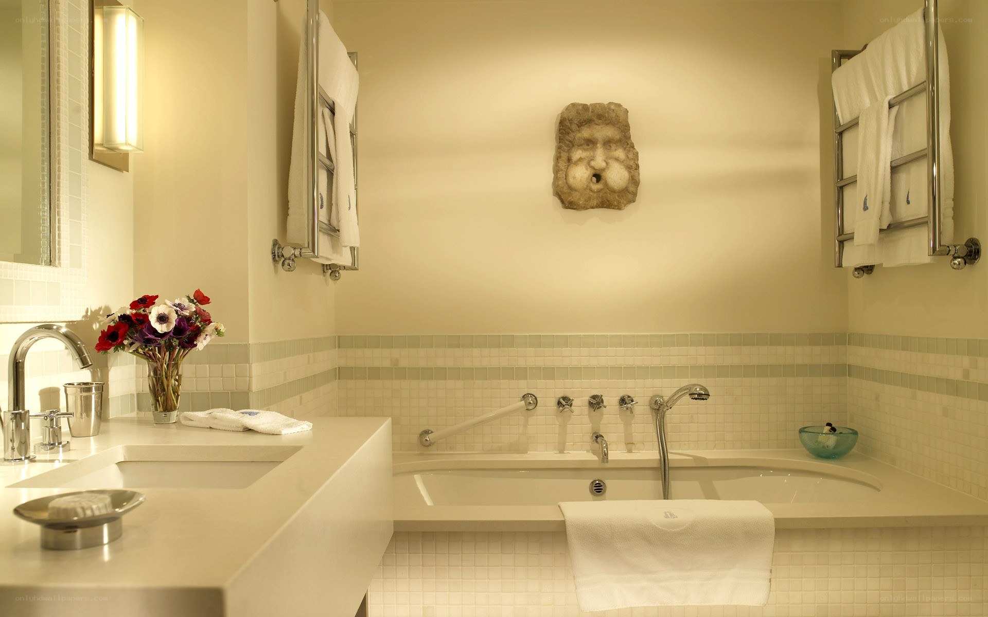 Luxury bathroom with bathtub