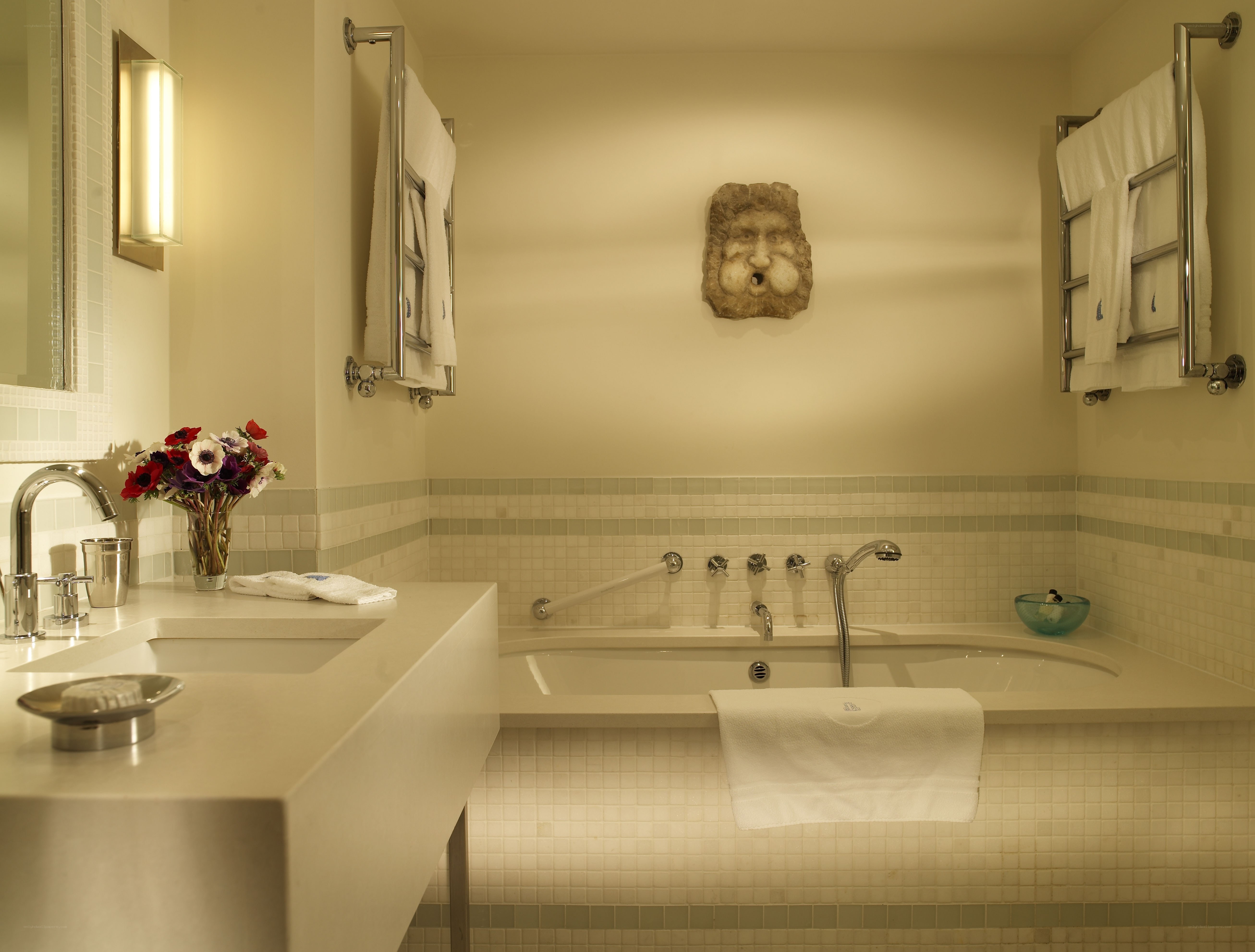 Luxury bathroom with bathtub