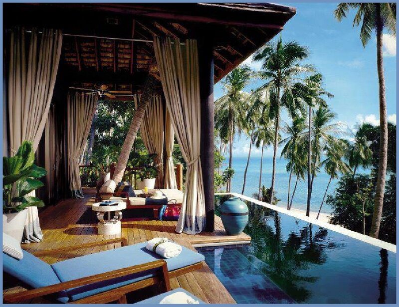 Luxury Beach Villa — Blue, Serene, Afternoon