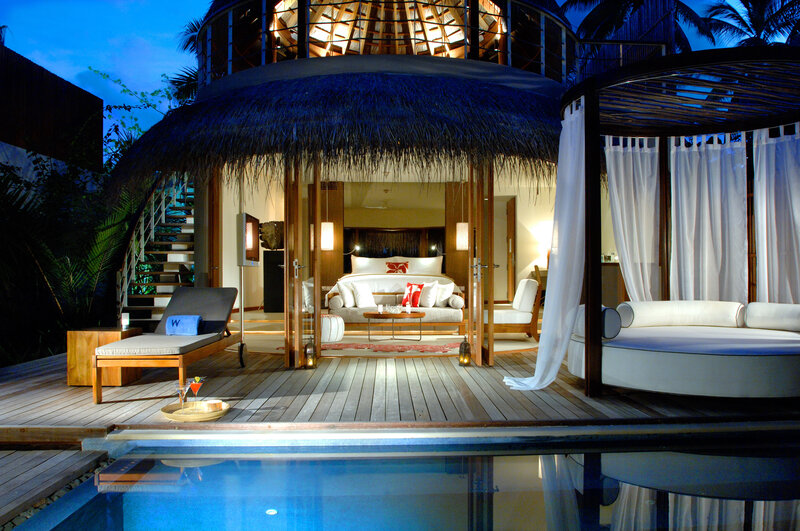 Luxury Beach Villa — Blue, Serene, Night