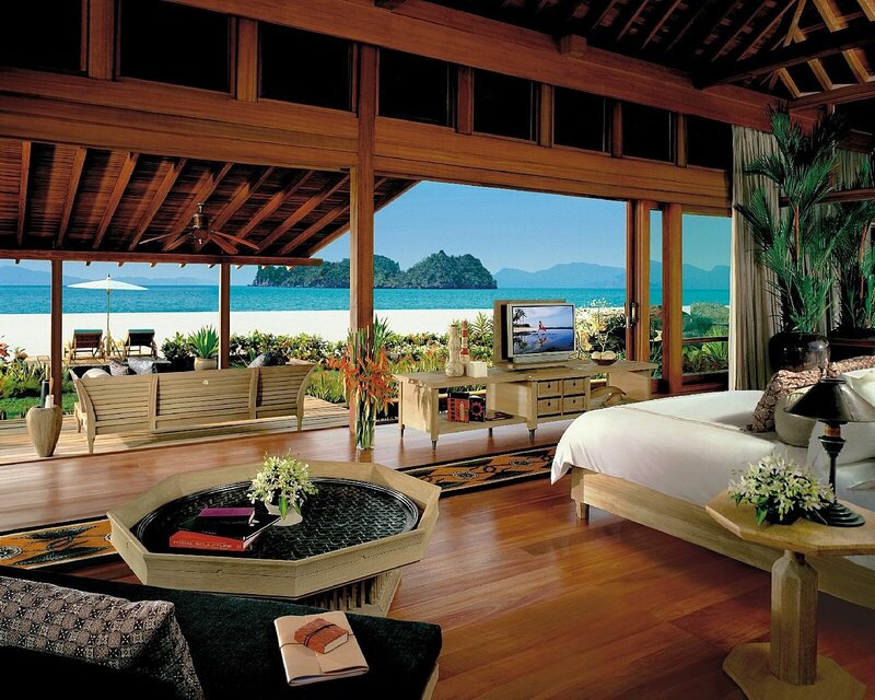 Luxury beachfront resort room