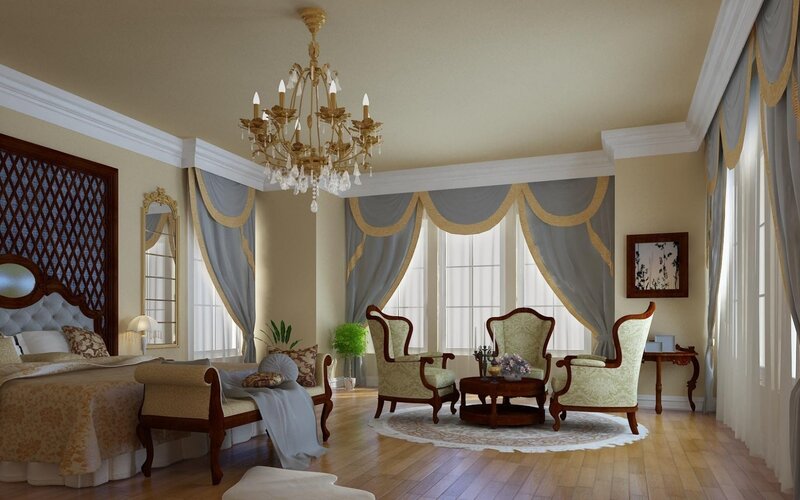 Luxury Bedroom Interior — Beige, Elegant, Afternoon