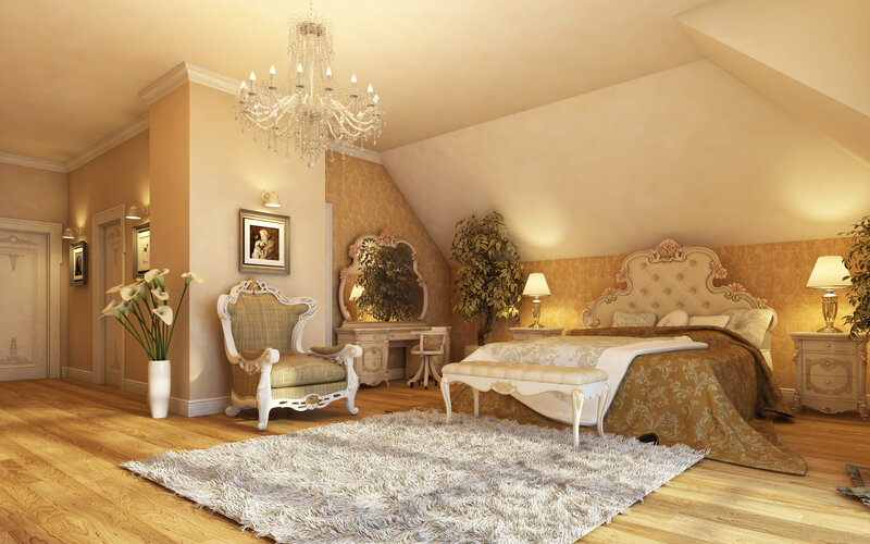 Luxury Bedroom Interior — Beige, Elegant