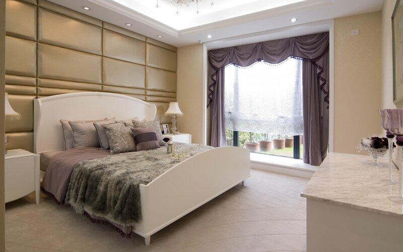 Luxury Bedroom Interior — Beige, Serene, Afternoon