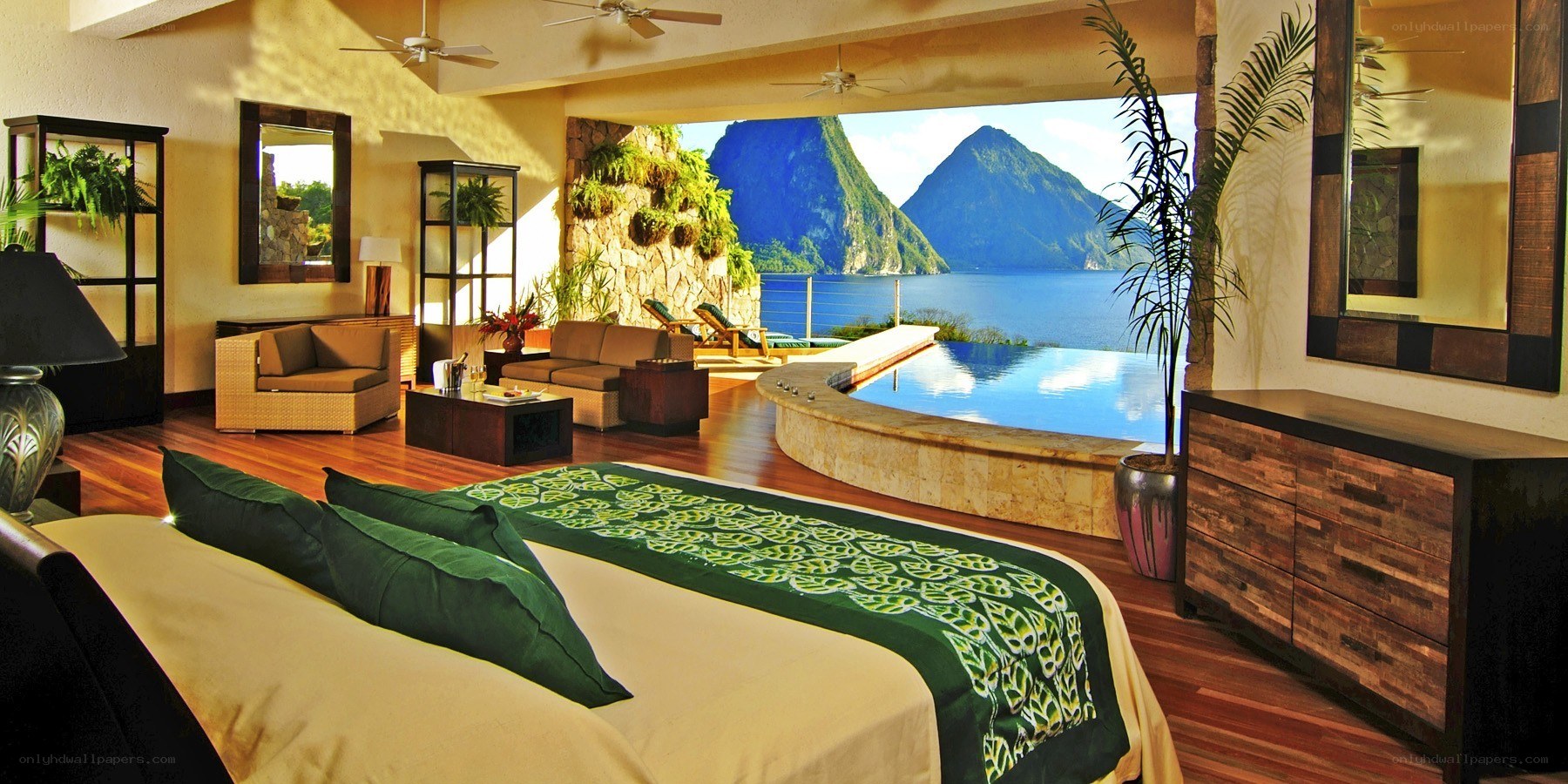 Luxury bedroom with ocean view
