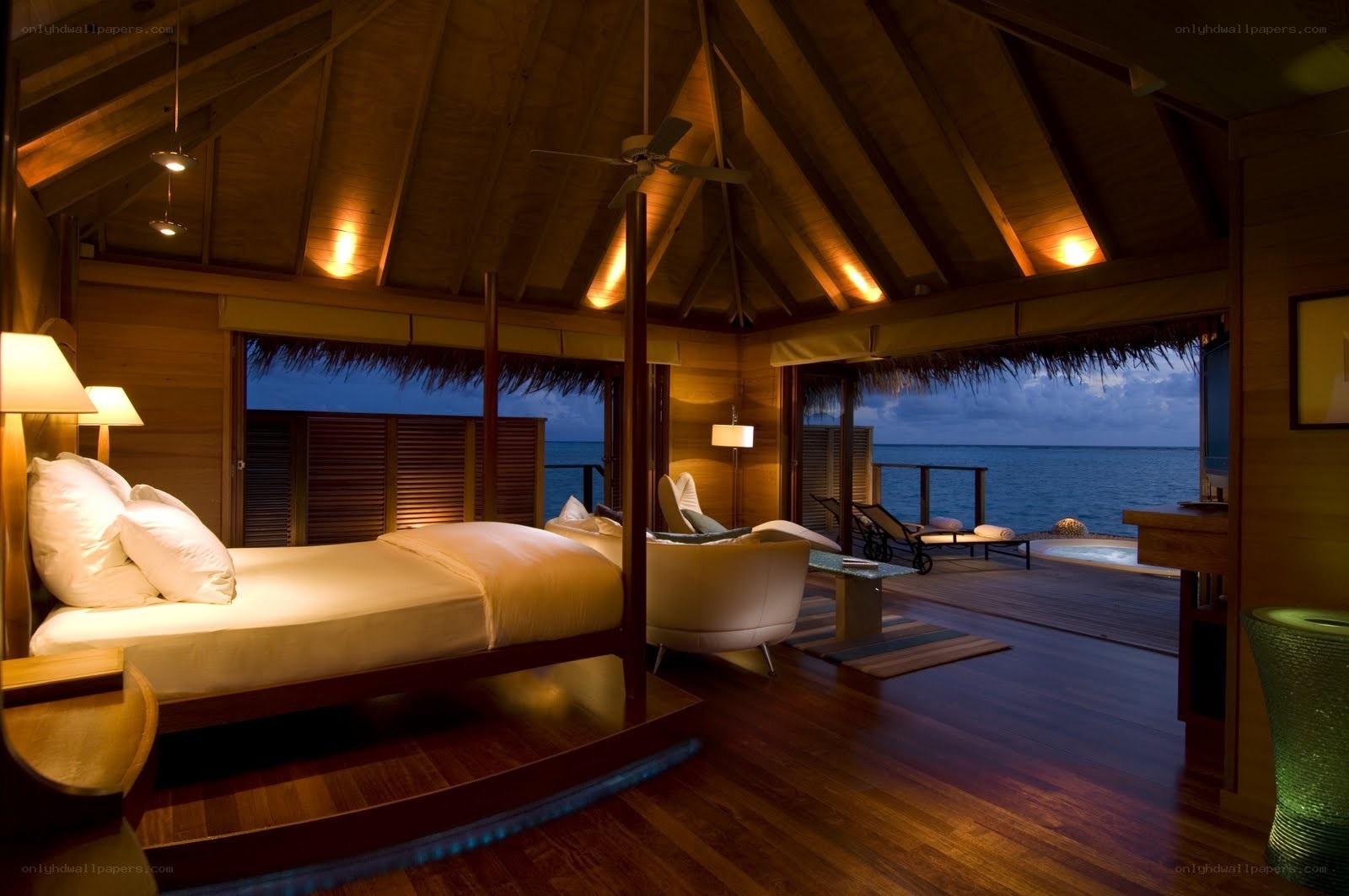 Luxury bedroom with ocean view