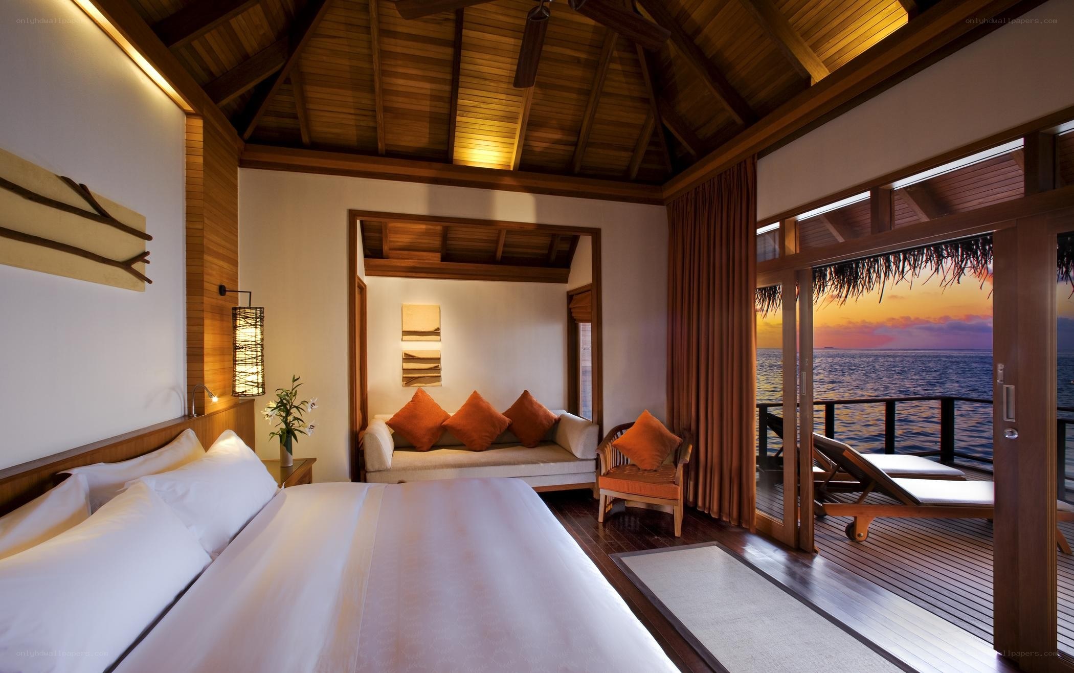 Luxury bedroom with ocean view