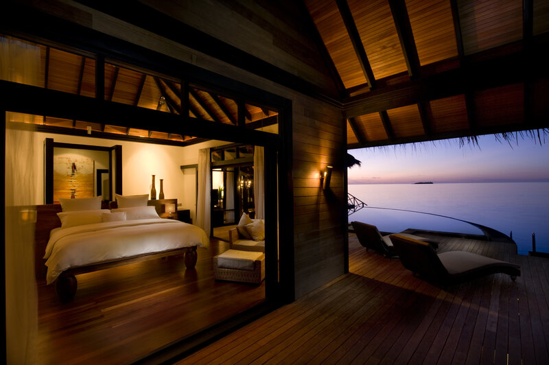 Luxury Bedroom with Ocean View — Brown, Serene, Sunset