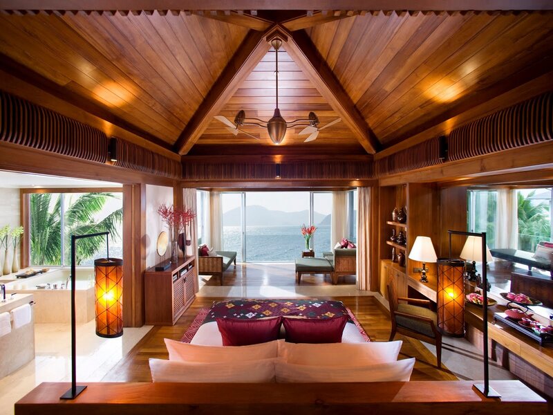 Luxury Bedroom with Ocean View — Brown