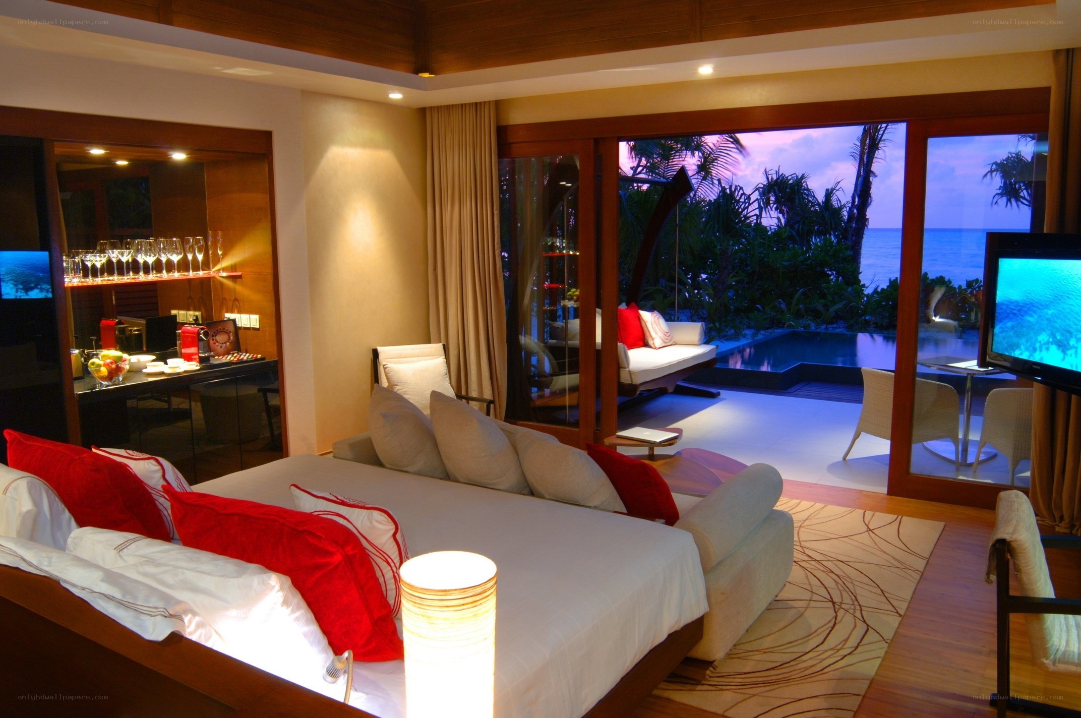 Luxury bedroom with ocean view