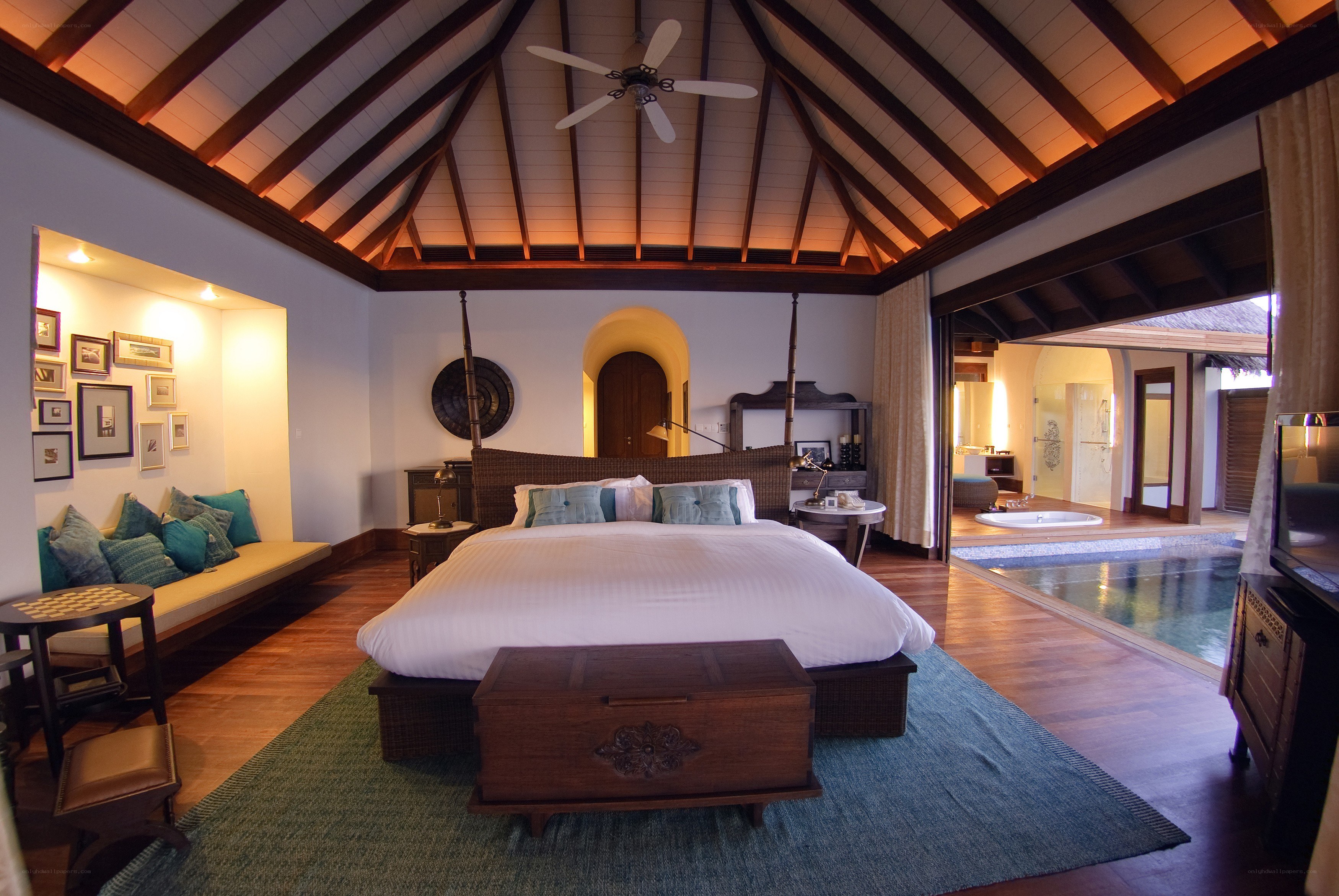 Luxury bedroom with private pool