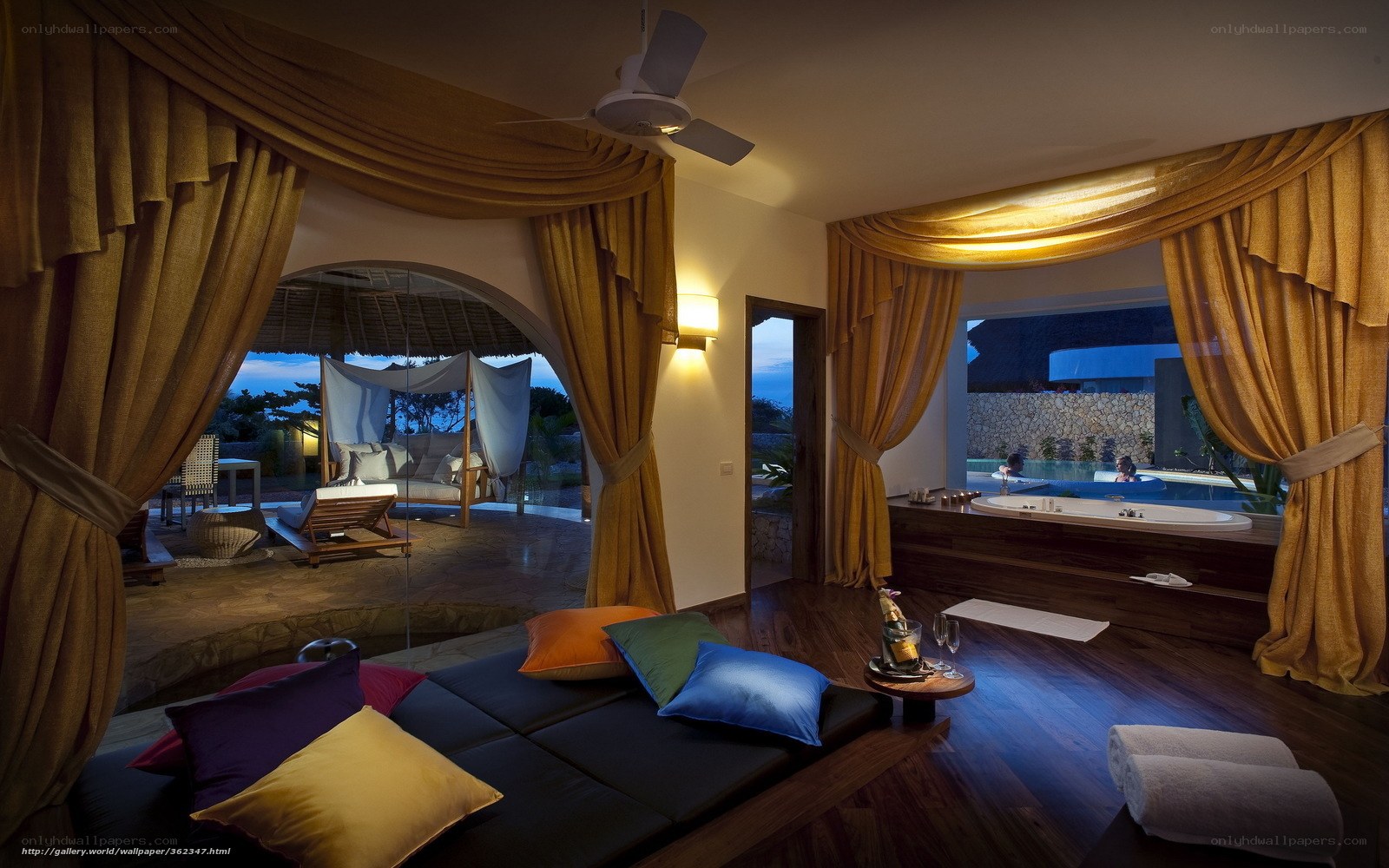 Luxury bedroom with private pool
