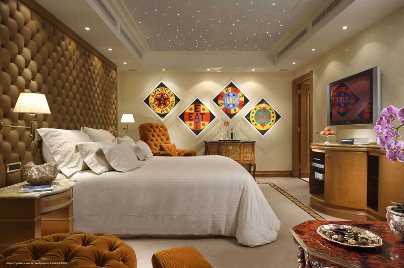 Luxury bedroom with starry ceiling