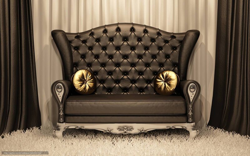 Luxury black leather sofa