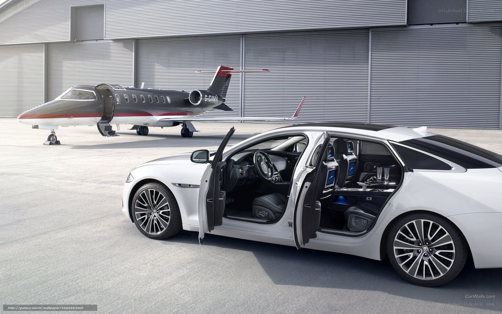 Luxury car and private jet