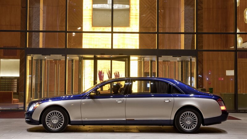 Luxury car at hotel entrance