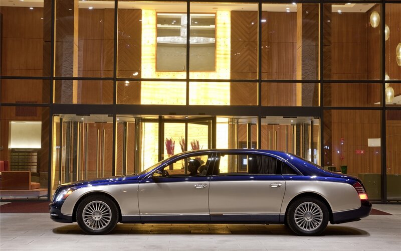 luxury car at hotel entrance