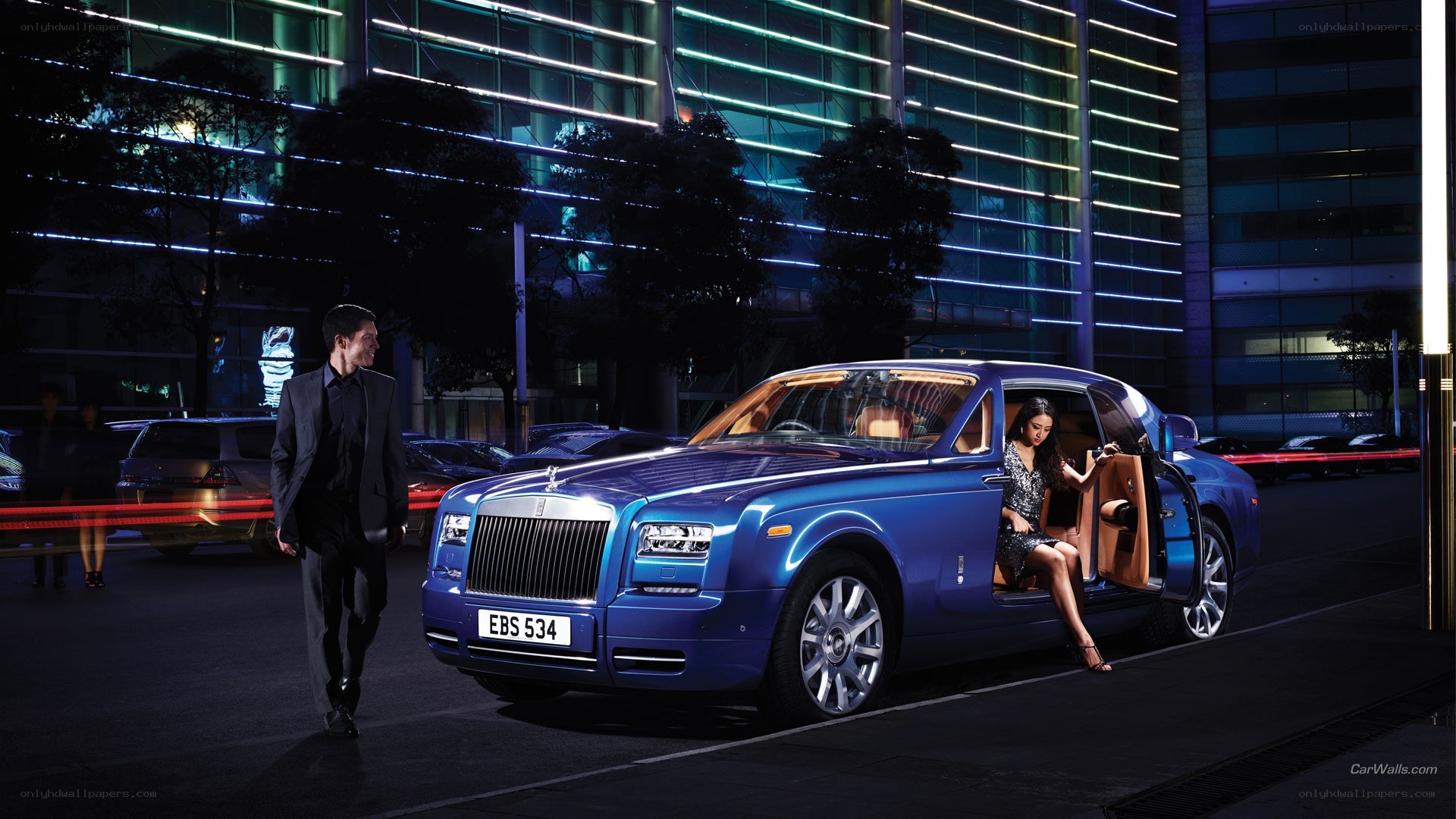 Luxury car at night