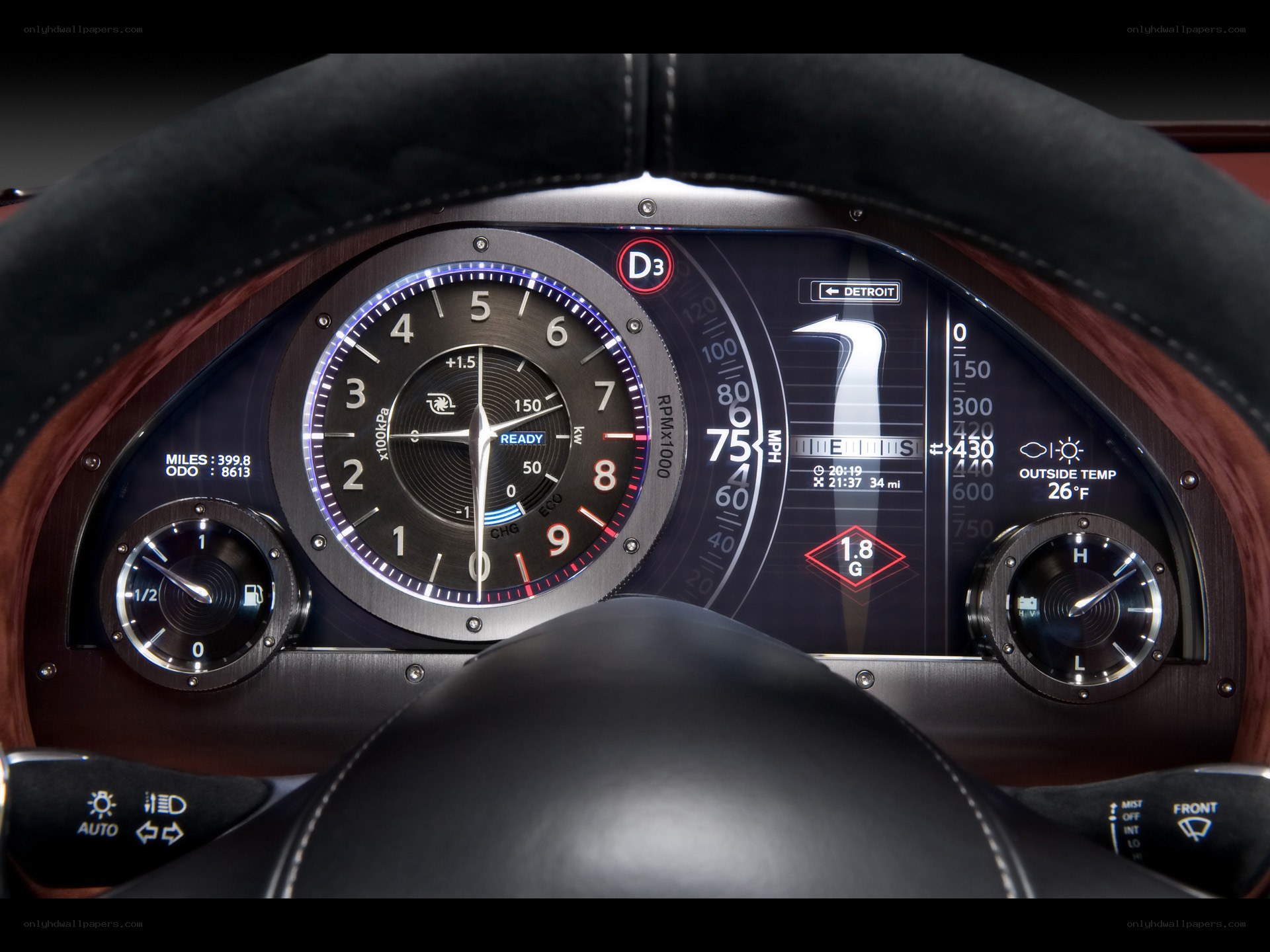 luxury car dashboard display