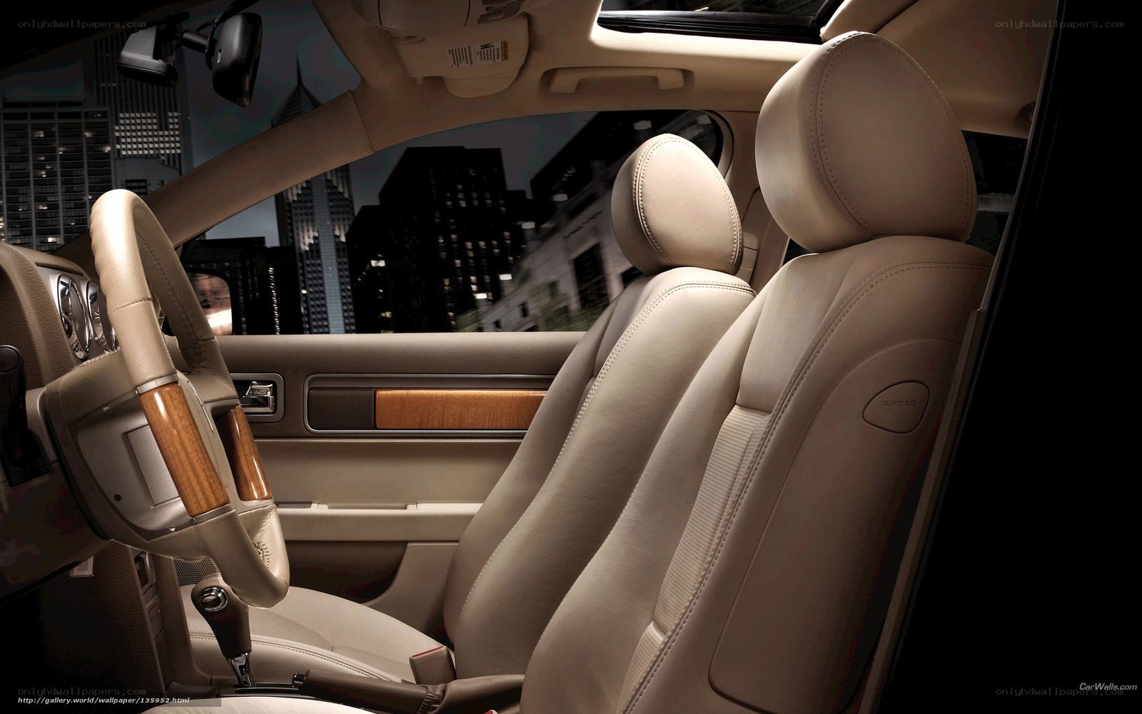 luxury car interior at night