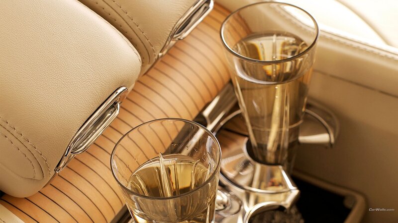 Luxury Car Interior — Beige, Luxurious, Photograph, Leather Seats, Glassware