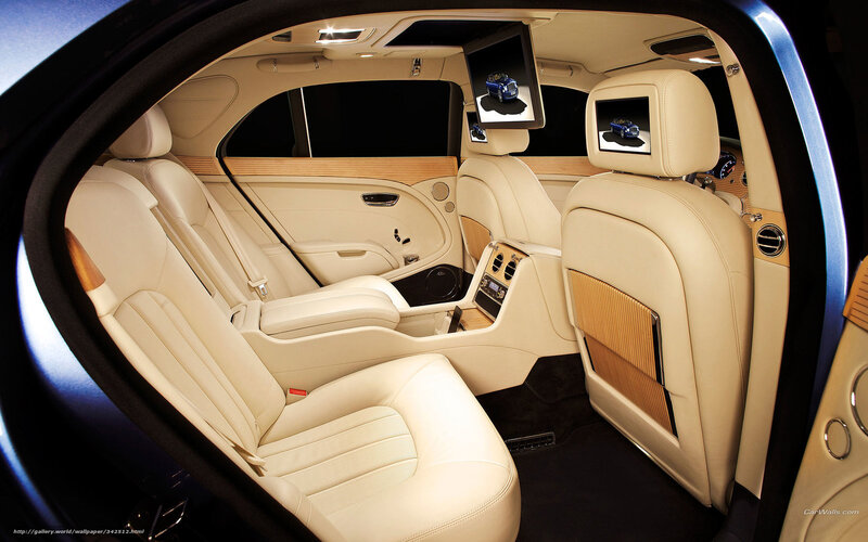 Luxury Car Interior — Beige, Luxurious, Photograph, Leather Seats, Headrest Screens