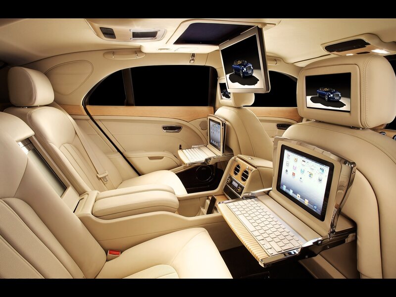 Luxury Car Interior — Beige, Luxurious, Photograph, Screens, Laptops