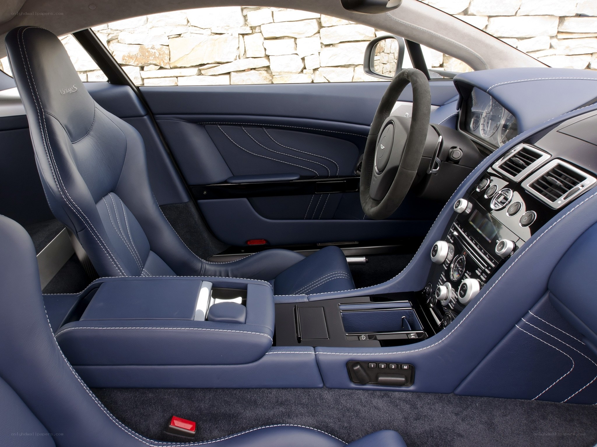 luxury car interior blue