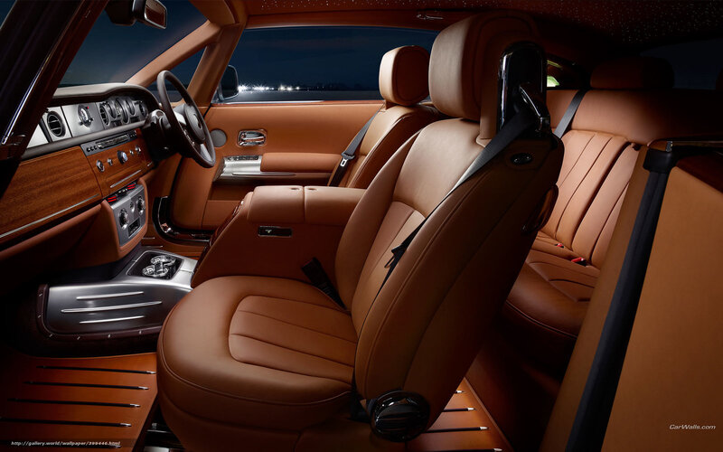 Luxury Car Interior — Brown, Luxurious, Night, Photograph, Leather Seats