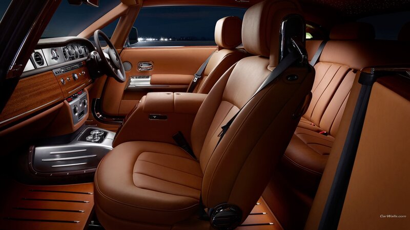 Luxury Car Interior — Brown, Luxurious, Night, Photograph