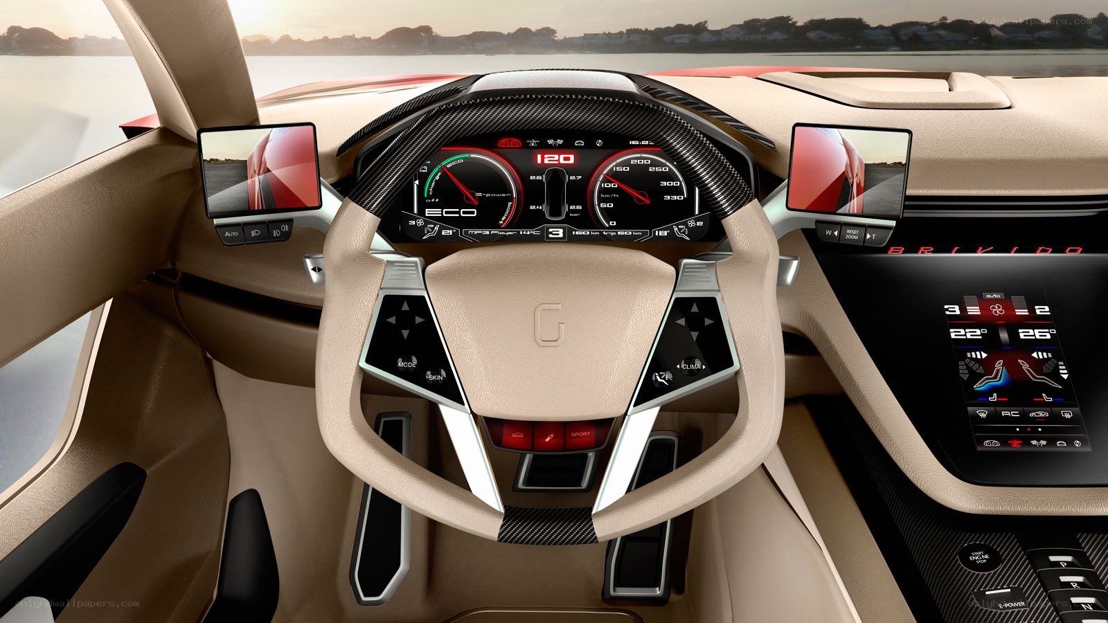 luxury car interior dashboard