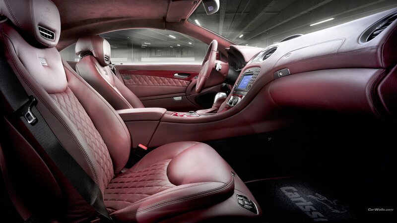 Luxury Car Interior — Maroon, Sleek