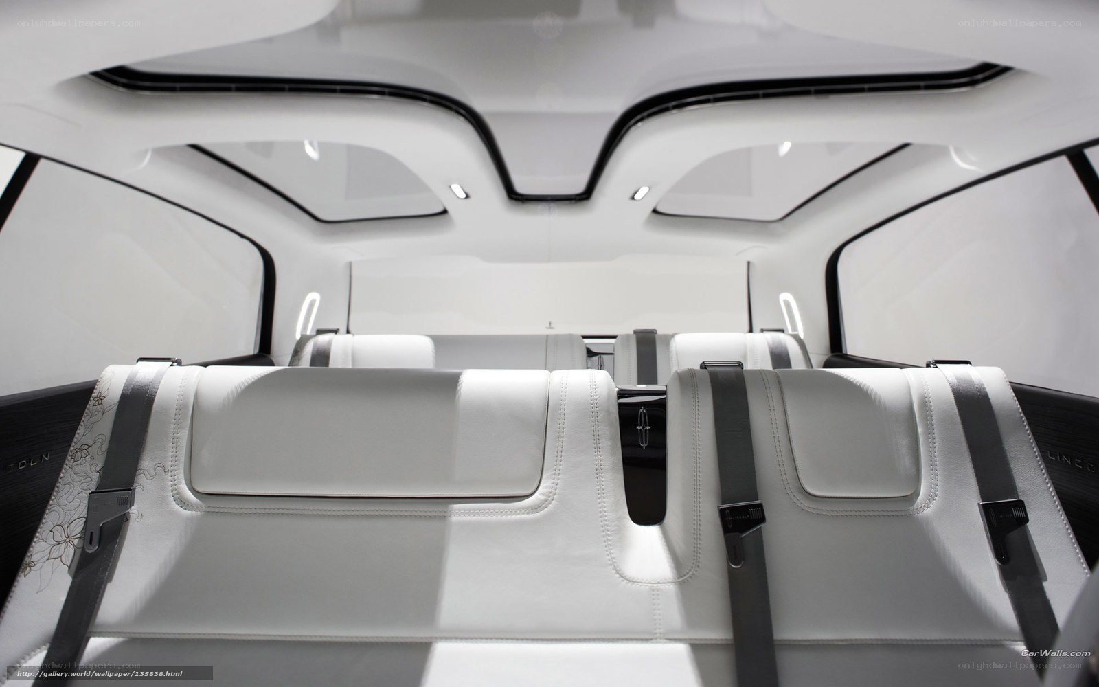 Luxury car interior rear seats